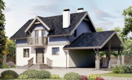 150-011-П Проект двухэтажного дома мансардой и гаражом, уютный дом из арболита Темрюк | Проекты домов от House Expert
