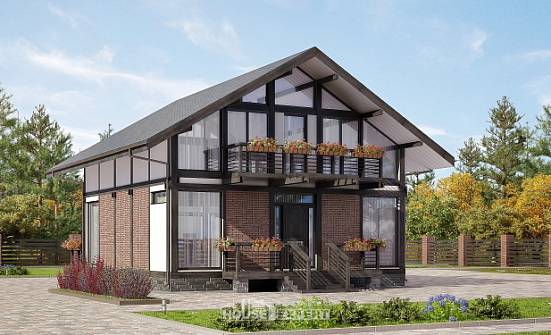 170-007-П Проект двухэтажного дома мансардный этаж, компактный домик из дерева Темрюк | Проекты домов от House Expert