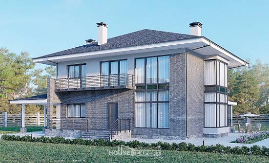 250-004-Л Проект двухэтажного дома, огромный загородный дом из пеноблока Темрюк | Проекты домов от House Expert