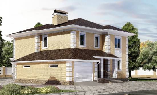 220-006-Л Проект двухэтажного дома и гаражом, красивый дом из поризованных блоков Темрюк | Проекты домов от House Expert