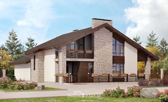 480-001-Л Проект трехэтажного дома с мансардой, просторный домик из твинблока Темрюк | Проекты домов от House Expert