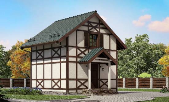 060-002-П Проект двухэтажного дома с мансардным этажом, миниатюрный загородный дом из бревен Темрюк | Проекты домов от House Expert
