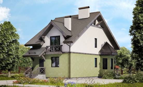 120-003-П Проект двухэтажного дома мансардой, небольшой загородный дом из бризолита Темрюк | Проекты домов от House Expert