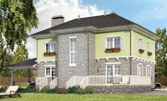 155-006-П Проект двухэтажного дома, гараж, красивый загородный дом из пеноблока Темрюк | Проекты домов от House Expert