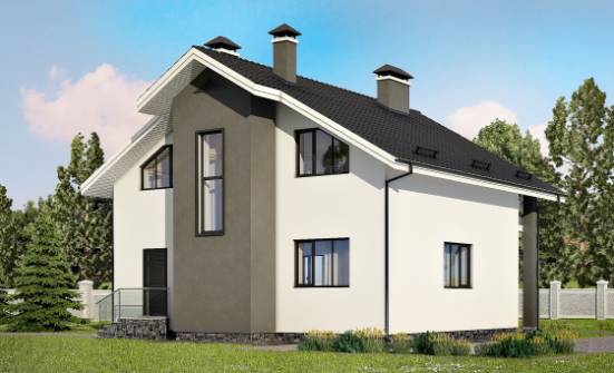 150-005-Л Проект двухэтажного дома с мансардным этажом, скромный домик из арболита Темрюк | Проекты домов от House Expert