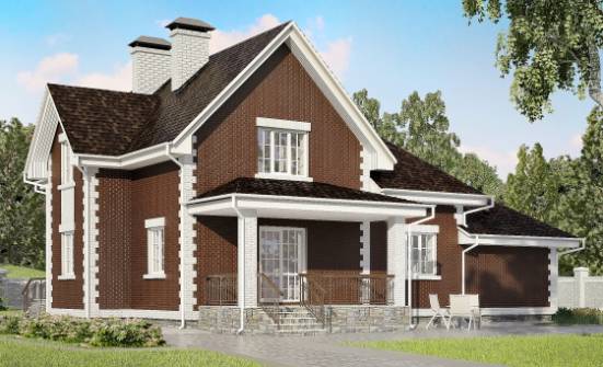 190-003-Л Проект двухэтажного дома с мансардой, гараж, просторный домик из газобетона Темрюк | Проекты домов от House Expert