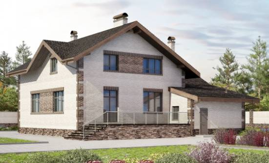 245-005-П Проект двухэтажного дома с мансардой и гаражом, простой домик из арболита Темрюк | Проекты домов от House Expert