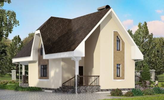 125-001-Л Проект двухэтажного дома с мансардой, классический коттедж из бризолита Темрюк | Проекты домов от House Expert