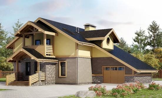 180-011-П Проект двухэтажного дома мансардный этаж и гаражом, простой дом из теплоблока Темрюк | Проекты домов от House Expert