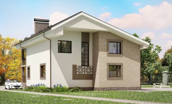 210-003-П Проект двухэтажного дома с мансардой, красивый коттедж из бризолита Темрюк | Проекты домов от House Expert
