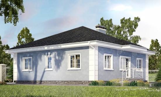 100-001-П Проект одноэтажного дома, уютный домик из бризолита Темрюк | Проекты одноэтажных домов от House Expert