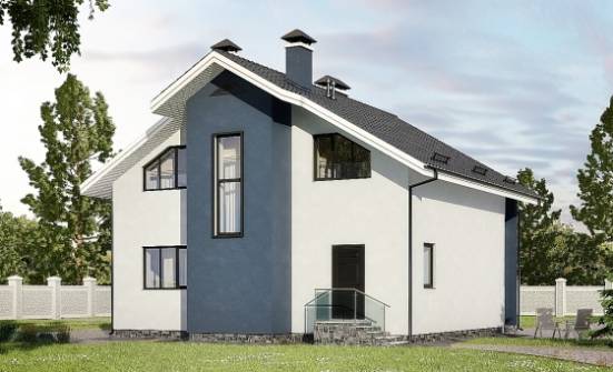 150-005-П Проект двухэтажного дома мансардой, небольшой домик из твинблока Темрюк | Проекты домов от House Expert
