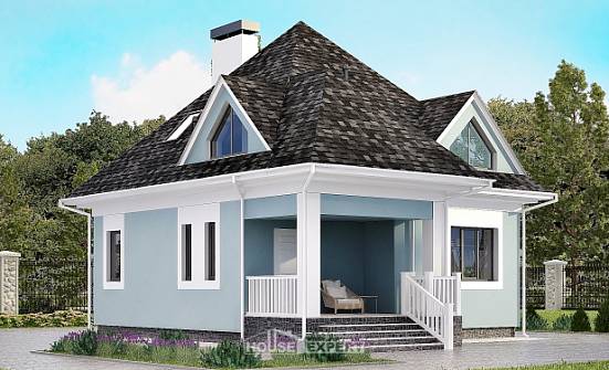 110-001-Л Проект двухэтажного дома мансардой, классический коттедж из пеноблока Темрюк | Проекты домов от House Expert