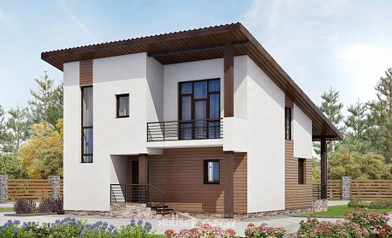 140-005-П Проект двухэтажного дома мансардный этаж, простой домик из бризолита Темрюк | Проекты домов от House Expert