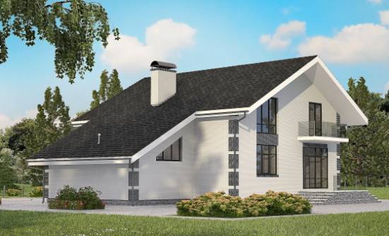 180-001-П Проект двухэтажного дома мансардой и гаражом, бюджетный загородный дом из арболита Темрюк | Проекты домов от House Expert