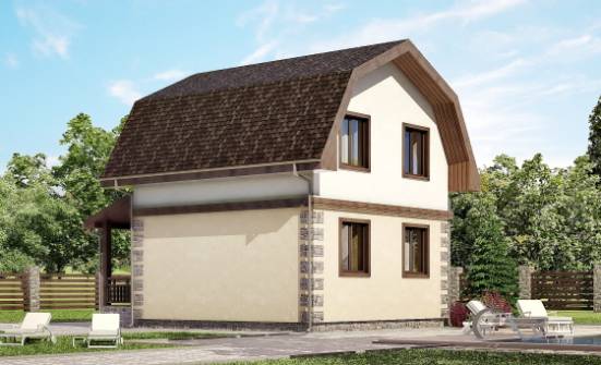 070-004-П Проект двухэтажного дома с мансардой, крохотный коттедж из газобетона Темрюк | Проекты домов от House Expert