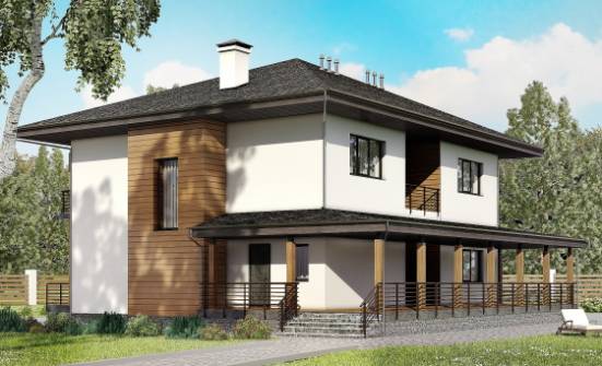 245-001-П Проект двухэтажного дома, красивый дом из пеноблока Темрюк | Проекты домов от House Expert