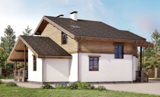 210-006-П Проект двухэтажного дома с мансардой, уютный коттедж из кирпича Темрюк | Проекты домов от House Expert