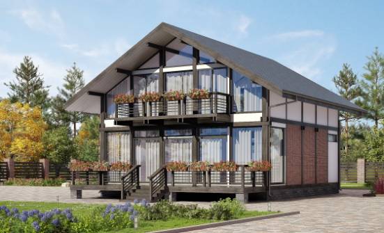 170-007-П Проект двухэтажного дома мансардный этаж, компактный домик из дерева Темрюк | Проекты домов от House Expert