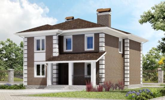 185-002-П Проект двухэтажного дома, уютный домик из твинблока Темрюк | Проекты домов от House Expert