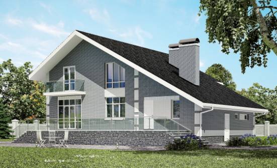 190-006-Л Проект двухэтажного дома с мансардой, гараж, красивый домик из газобетона Темрюк | Проекты домов от House Expert
