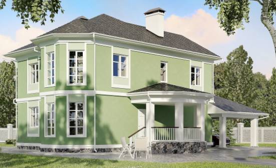 170-001-Л Проект двухэтажного дома, гараж, бюджетный коттедж из бризолита Темрюк | Проекты домов от House Expert