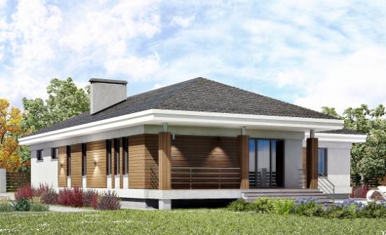 165-001-П Проект одноэтажного дома, гараж, небольшой домик из газосиликатных блоков Темрюк | Проекты домов от House Expert