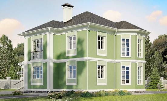 170-001-Л Проект двухэтажного дома, гараж, бюджетный коттедж из бризолита Темрюк | Проекты домов от House Expert