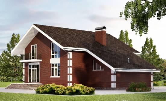 180-001-Л Проект двухэтажного дома мансардой, гараж, бюджетный домик из газобетона Темрюк | Проекты домов от House Expert