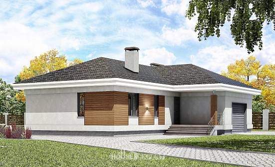 165-001-П Проект одноэтажного дома, гараж, небольшой домик из газосиликатных блоков Темрюк | Проекты домов от House Expert