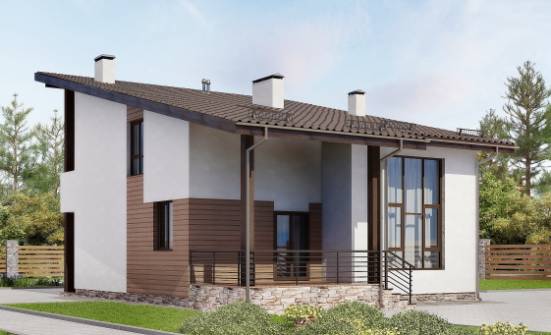 140-005-П Проект двухэтажного дома мансардный этаж, простой домик из бризолита Темрюк | Проекты домов от House Expert