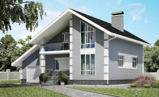 190-006-Л Проект двухэтажного дома с мансардой, гараж, красивый домик из газобетона Темрюк | Проекты домов от House Expert