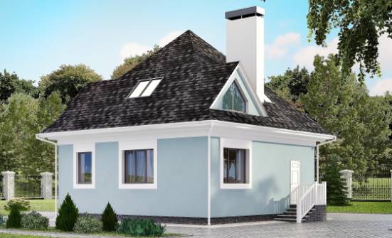 110-001-Л Проект двухэтажного дома мансардой, классический коттедж из пеноблока Темрюк | Проекты домов от House Expert