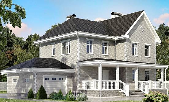 190-001-Л Проект двухэтажного дома, гараж, красивый загородный дом из кирпича Темрюк | Проекты домов от House Expert