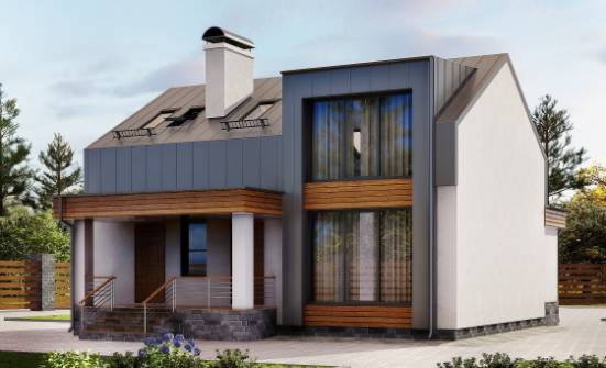 120-004-П Проект двухэтажного дома мансардный этаж, классический загородный дом из теплоблока Темрюк | Проекты домов от House Expert
