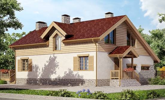 165-002-П Проект двухэтажного дома с мансардой, гараж, простой домик из пеноблока Темрюк | Проекты домов от House Expert