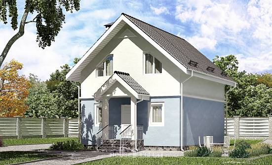 095-002-П Проект двухэтажного дома с мансардой, бюджетный загородный дом из газобетона Темрюк | Проекты домов от House Expert