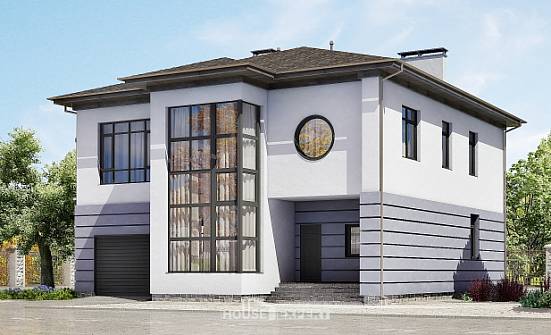 300-006-Л Проект двухэтажного дома и гаражом, просторный коттедж из кирпича Темрюк | Проекты домов от House Expert