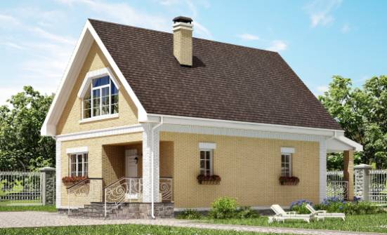130-004-П Проект двухэтажного дома с мансардой, уютный дом из газосиликатных блоков Темрюк | Проекты домов от House Expert