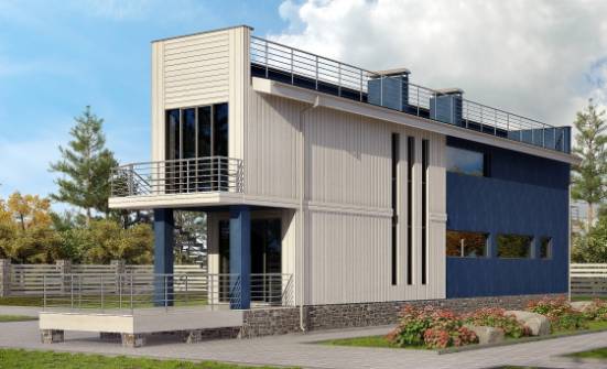 100-003-П Проект двухэтажного дома, недорогой загородный дом из керамзитобетонных блоков Темрюк | Проекты домов от House Expert