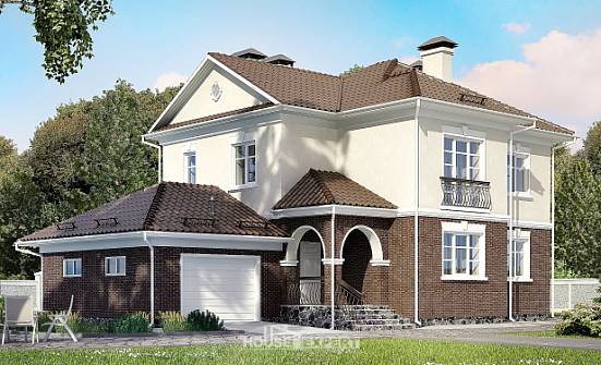 190-002-Л Проект двухэтажного дома, гараж, просторный коттедж из газосиликатных блоков Темрюк | Проекты домов от House Expert
