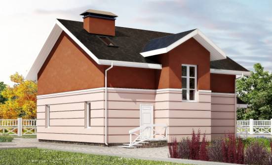 155-009-Л Проект двухэтажного дома с мансардным этажом, уютный дом из пеноблока Темрюк | Проекты домов от House Expert