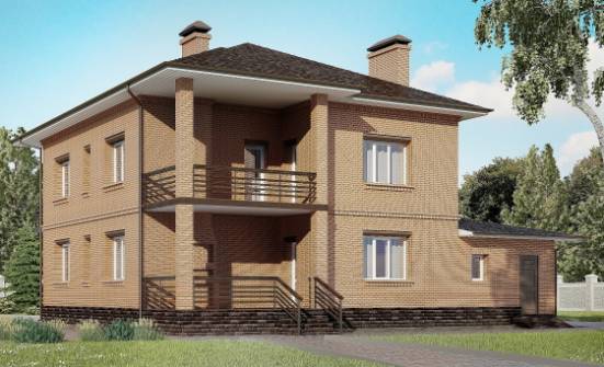 245-003-Л Проект двухэтажного дома и гаражом, красивый дом из кирпича Темрюк | Проекты домов от House Expert