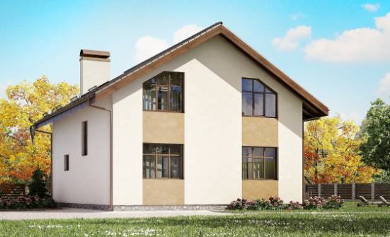 170-002-П Проект двухэтажного дома с мансардой, красивый коттедж из теплоблока Темрюк | Проекты домов от House Expert