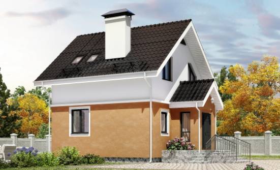 070-001-Л Проект двухэтажного дома мансардой, экономичный коттедж из твинблока Темрюк | Проекты домов от House Expert