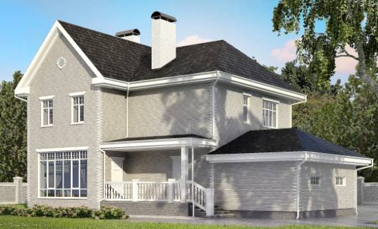 190-001-Л Проект двухэтажного дома, гараж, красивый загородный дом из кирпича Темрюк | Проекты домов от House Expert
