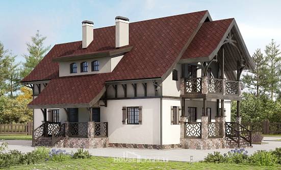 180-014-П Проект двухэтажного дома с мансардным этажом, доступный загородный дом из поризованных блоков Темрюк | Проекты домов от House Expert