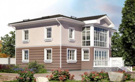 210-005-П Проект двухэтажного дома, средний дом из твинблока Темрюк | Проекты домов от House Expert