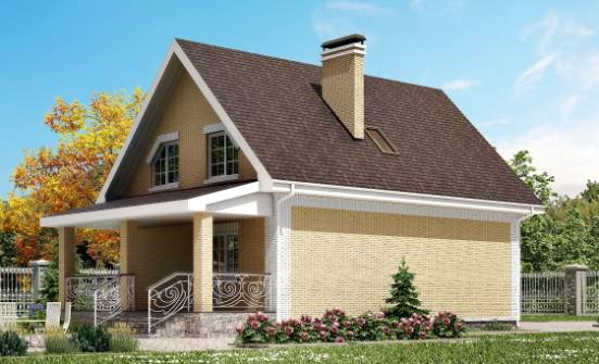 130-004-П Проект двухэтажного дома с мансардой, уютный дом из газосиликатных блоков Темрюк | Проекты домов от House Expert