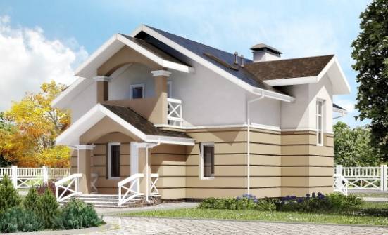 155-009-П Проект двухэтажного дома мансардой, экономичный загородный дом из пеноблока Темрюк | Проекты домов от House Expert